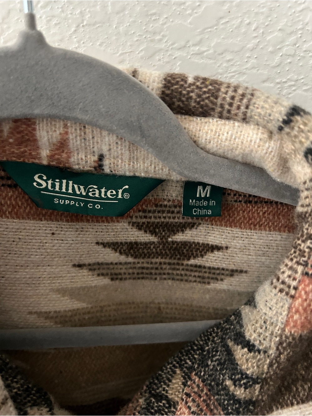Beige, Brown & Rust Patterned Utility Shacket - Picture 2 of 3